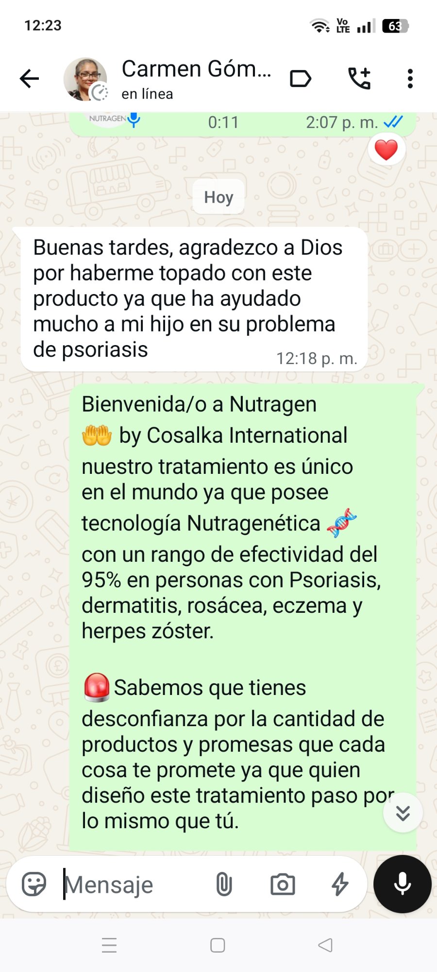 Testimonio Carmen Gómez — Nutragen ayudó a su hijo con psoriasis